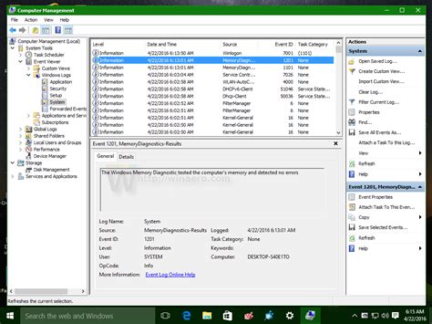 how to view windows memory diagnostic results